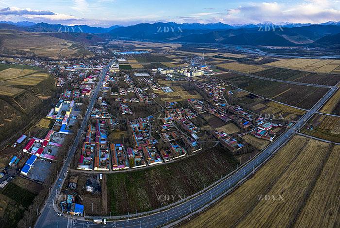 海北州门源县乡镇全景06 the full view of men yuan, hai bei.