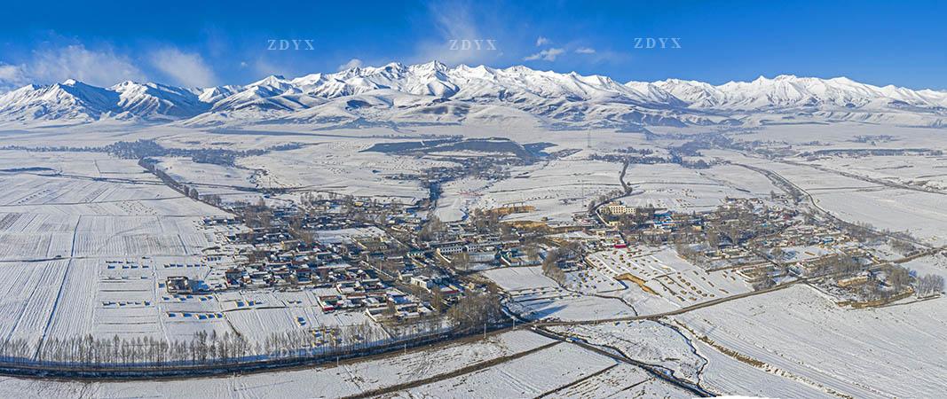 2018年6月海北州门源县东川镇全景 17 panoramic view of villages