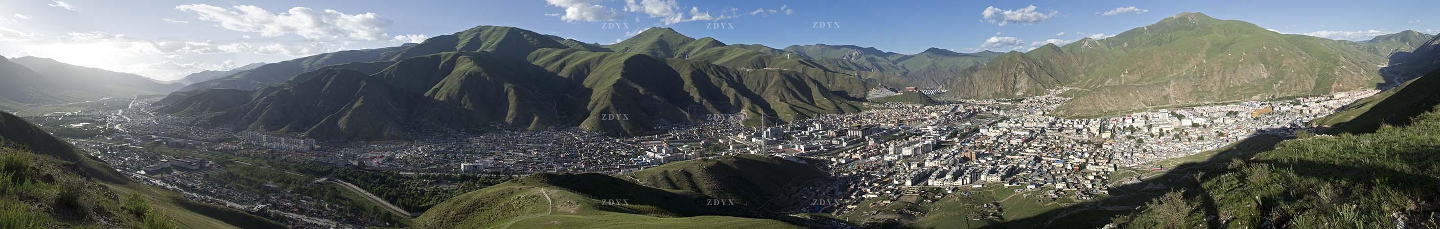 玉树州结古镇全景11 panorama of yushu jie gu town