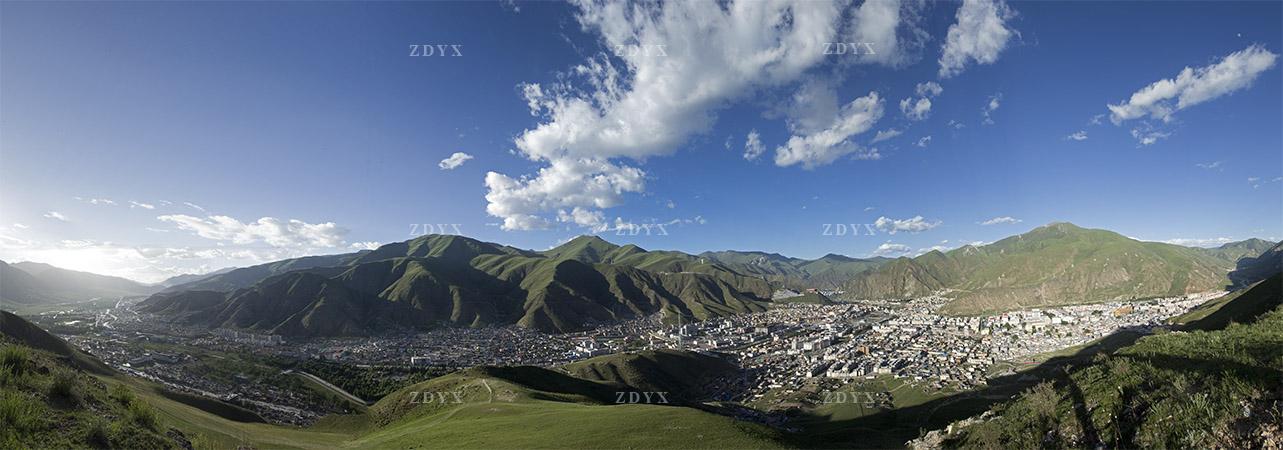 玉树州结古镇全景12 panorama of yushu jie gu town