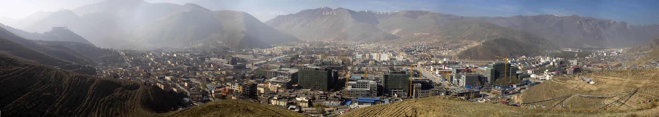 玉树州结古镇全景17 panorama of yushu jie gu town